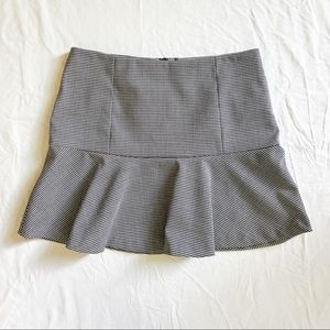 Theory Black and White Wool Mini Skirt (Size 2)